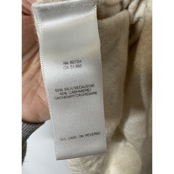 BCBG Max Azria Womens Silk Off The Shoulder Cashmere Blouse Beige Size S - Picture 3 of 5